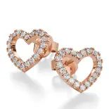 Kolczyki złote serduszka z różowego złota AJK_004